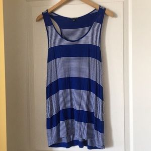 Blue & white stripped sleeveless shirt